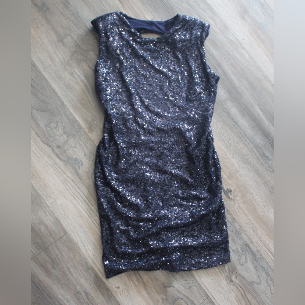 Navy Blue Sequin Dress